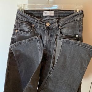 Zara side slit long skinny jeans